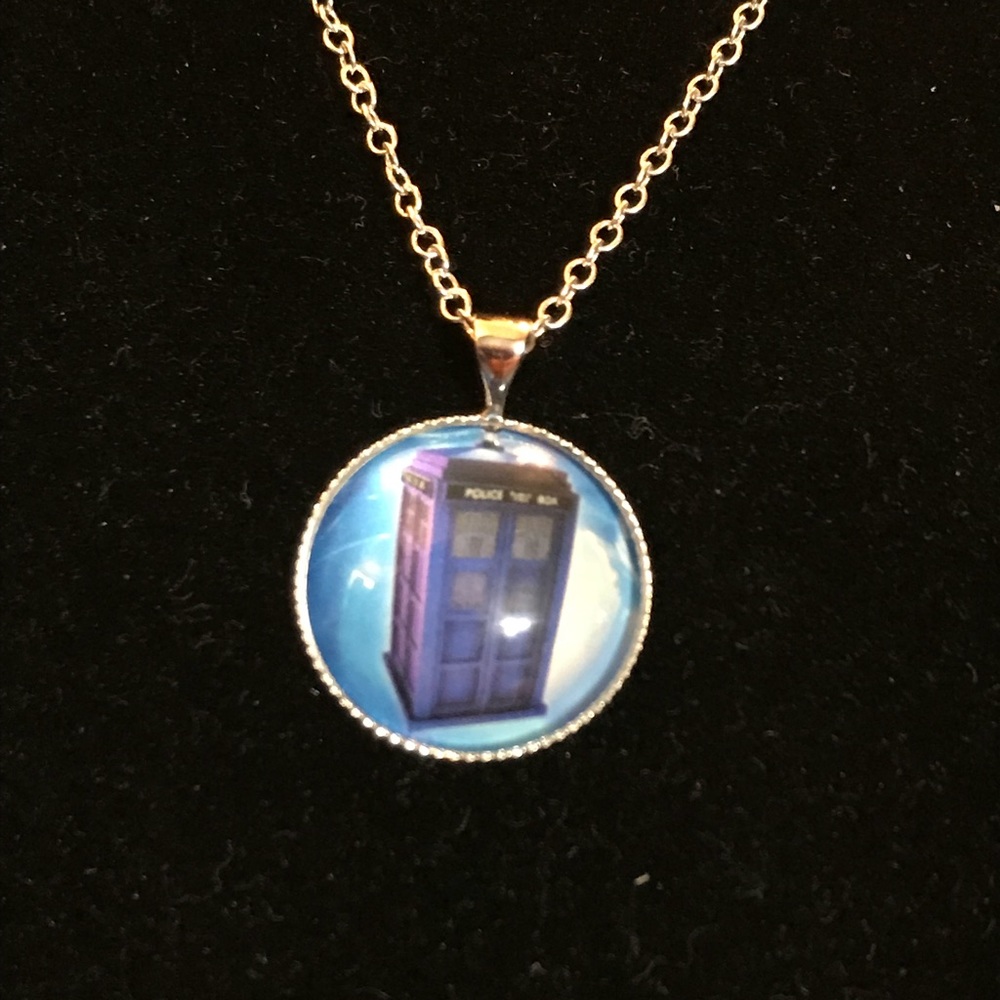 Handmade Glass Doctor Who Charm Necklace